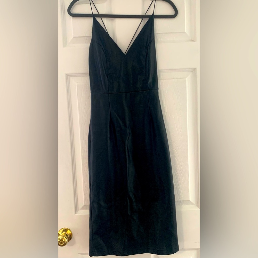 Classic vegan leather dress.